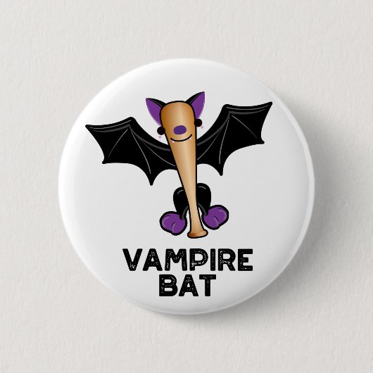 Vampire Bat Funny Baseball Pub Button (Vorderseite)