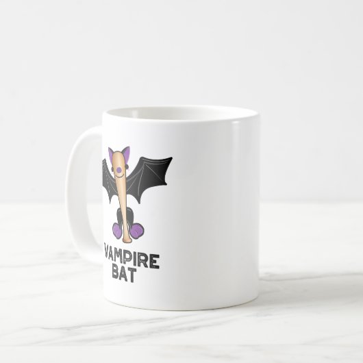 Vampire Bat Funny Baseball Pub Kaffeetasse (Vorderseite Links)