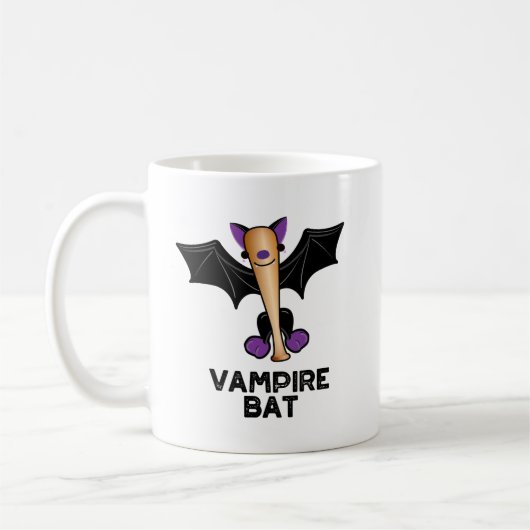 Vampire Bat Funny Baseball Pub Kaffeetasse (Links)