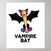 Vampire Bat Funny Baseball Pub Poster (Vorne)