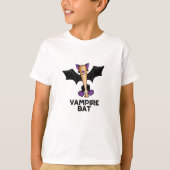 Vampire Bat Funny Baseball Pub T-Shirt (Vorderseite)