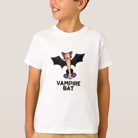 Vampire Bat Funny Baseball Pub T-Shirt (Vorderseite)