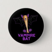 Vampire Bat Funny Baseball Pun Dark BG Button (Vorderseite)