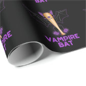 Vampire Bat Funny Baseball Pun Dark BG Geschenkpapier (Rolleneckpunkt)