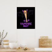 Vampire Bat Funny Baseball Pun Dark BG Poster (Küche)