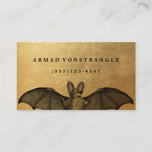Vampire Bat Gold Visitenkarte (Vorderseite)