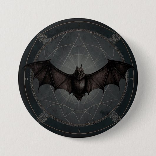 Vampire Bat Gothic Dark, Ai Generated Design Button (Vorderseite)