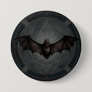 Vampire Bat Gothic Dark, Ai Generated Design Button