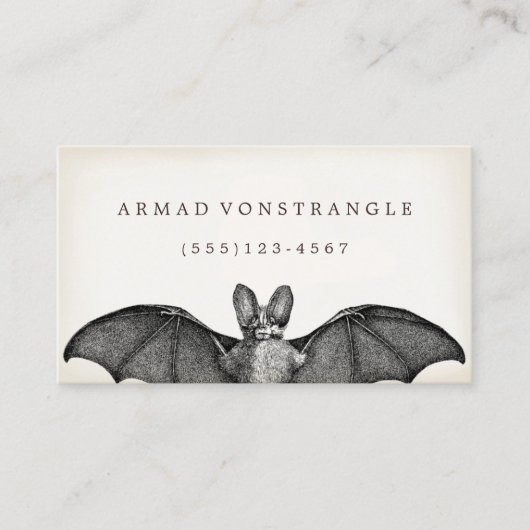 Vampire Bat Halloween Calling Card Telefonnummerkarte (Vorderseite)