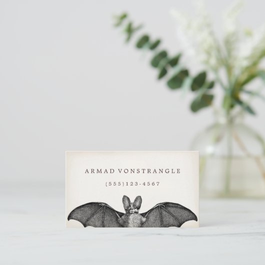 Vampire Bat Halloween Calling Card Visitenkarte (Stehend Vorderseite)