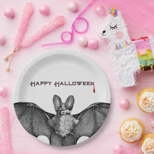 Vampire Bat Halloween Pappteller (Party)