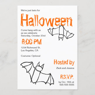 Vampire Bat Halloween-Party Einladung