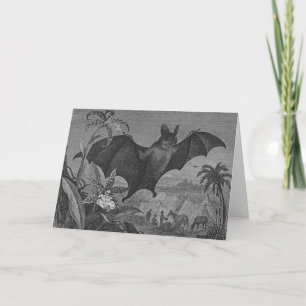 Vampire Bat Lithograph Karte