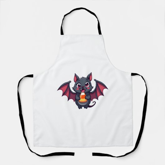 Vampire Bat mit Candy - Niedlicher Halloween-T - S Schürze (Vorderseite)