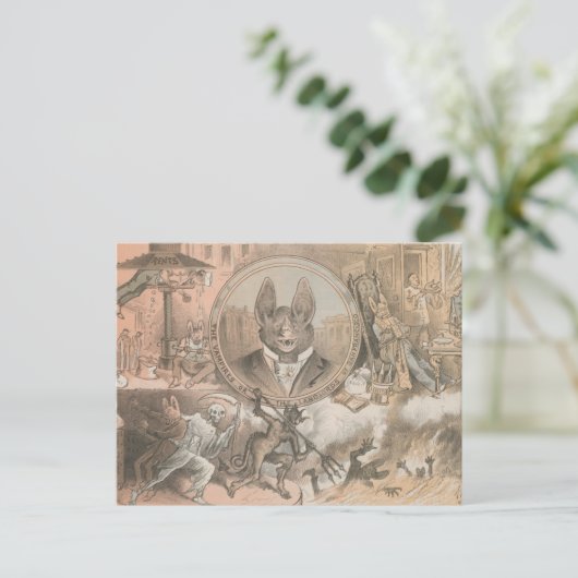 Vampire Bat Portrait Postkarte (Stehend Vorderseite)