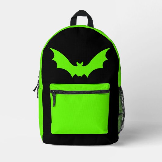 VAMPIRE BAT RANZEN (SCHWARZ GRÜN) BEDRUCKTER RUCKSACK (Vorderseite)
