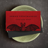 Vampire Bat Red Halloween Calling Card Visitenkarte