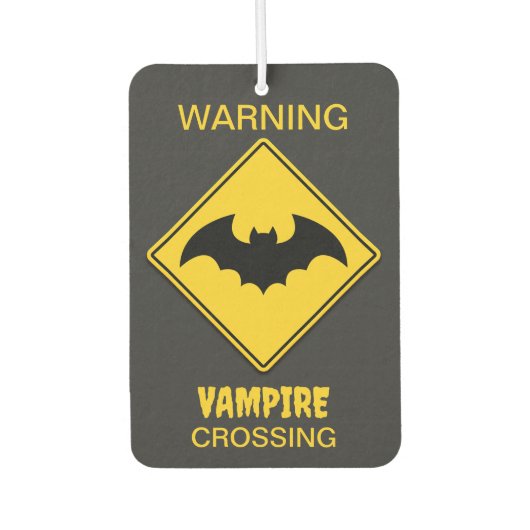 Vampire Bat Warnung Halloween Autolufterfrischer (Vorderseite)