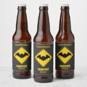 Vampire Bat Warnung Halloween Bierflaschenetikett (Flaschen)