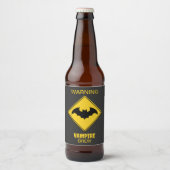 Vampire Bat Warnung Halloween Bierflaschenetikett (Vorderseite)
