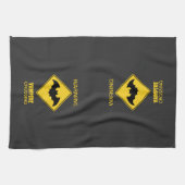 Vampire Bat Warnung Halloween Geschirrtuch (Horizontal)