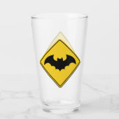 Vampire Bat Warnung Halloween Glas (Rückseite)