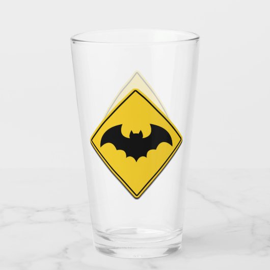 Vampire Bat Warnung Halloween Glas (Rückseite)