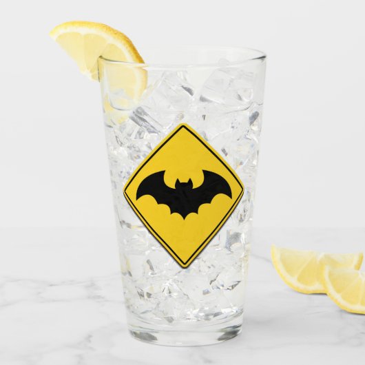 Vampire Bat Warnung Halloween Glas (Vorderseite Ice)