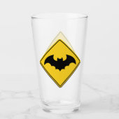 Vampire Bat Warnung Halloween Glas (Vorderseite)