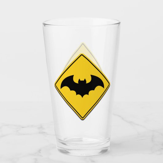 Vampire Bat Warnung Halloween Glas (Vorderseite)