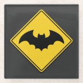 Vampire Bat Warnung Halloween Glasuntersetzer (Vorderseite)
