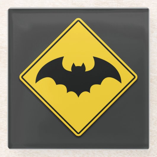 Vampire Bat Warnung Halloween Glasuntersetzer (Vorderseite)