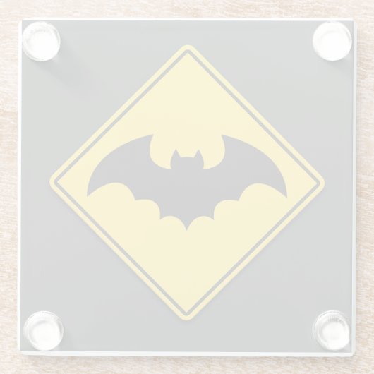 Vampire Bat Warnung Halloween Glasuntersetzer (Rückseite)