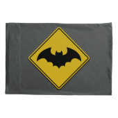 Vampire Bat Warnung Halloween Kissenbezug (Rückseite)