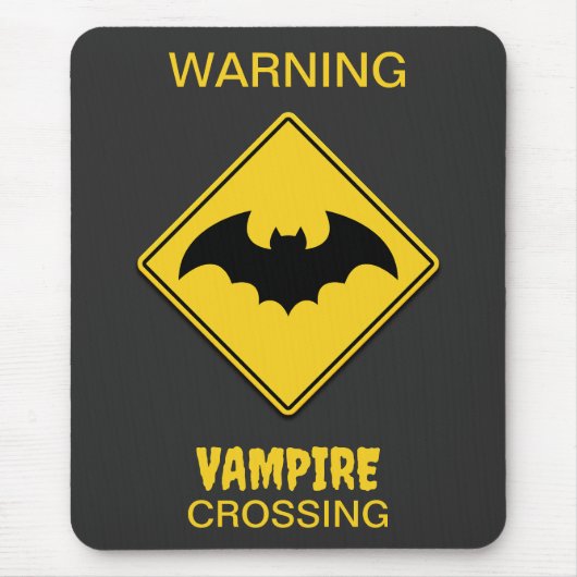 Vampire Bat Warnung Halloween Mousepad (Vorne)