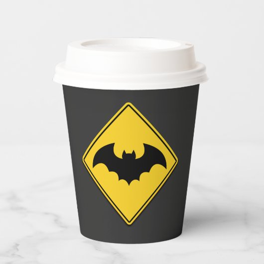 Vampire Bat Warnung Halloween Pappbecher (Vorderseite)