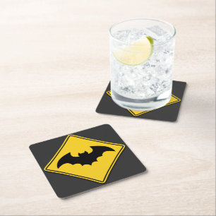 Vampire Bat Warnung Halloween Rechteckiger Pappuntersetzer