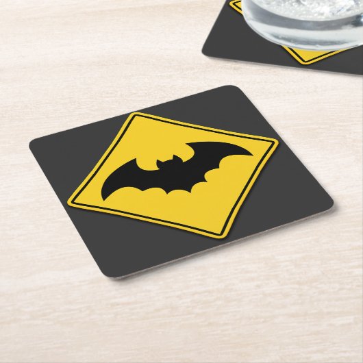 Vampire Bat Warnung Halloween Rechteckiger Pappuntersetzer (angewinkelt)