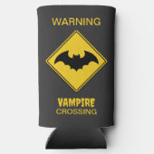 Vampire Bat Warnung Halloween Selters Dosenkühler (Rückseite)