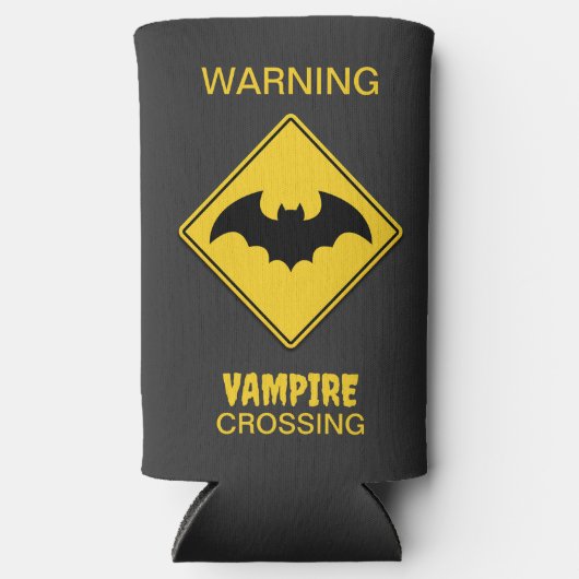 Vampire Bat Warnung Halloween Selters Dosenkühler (Vorderseite)
