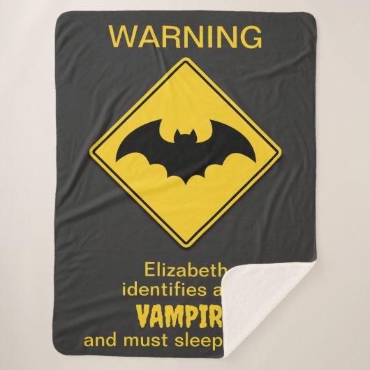 Vampire Bat Warnung Halloween Sherpadecke (Vorderseite)