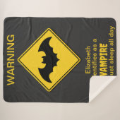 Vampire Bat Warnung Halloween Sherpadecke (Vorderseite (Horizontal))
