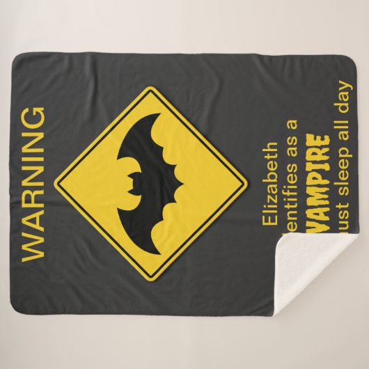 Vampire Bat Warnung Halloween Sherpadecke (Vorderseite (Horizontal))