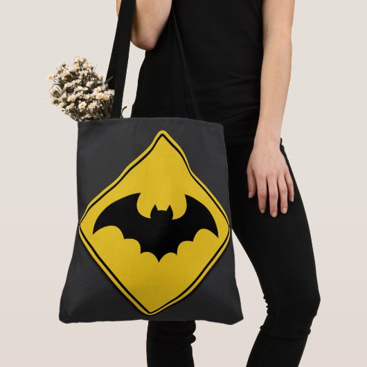 Vampire Bat Warnung Halloween Tasche (Von Nahem)