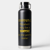 Vampire Bat Warnung Halloween Trinkflasche (Rückseite)