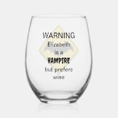 Vampire Bat Warnung Halloween Weinglas Ohne Stiel (Rückseite)