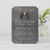Vampire Bat Wings Skull Halloween-Party Einladung (Stehend Vorderseite)