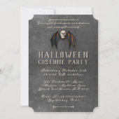 Vampire Bat Wings Skull Halloween-Party Einladung (Vorderseite)