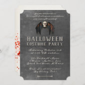Vampire Bat Wings Skull Halloween-Party Einladung (Vorne/Hinten)