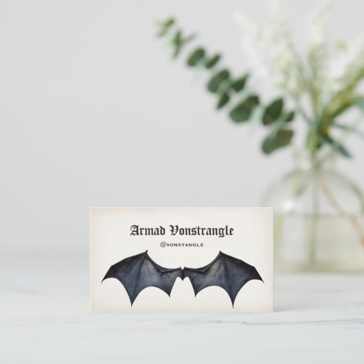 Vampire Bat Wings Visitenkarte (Stehend Vorderseite)